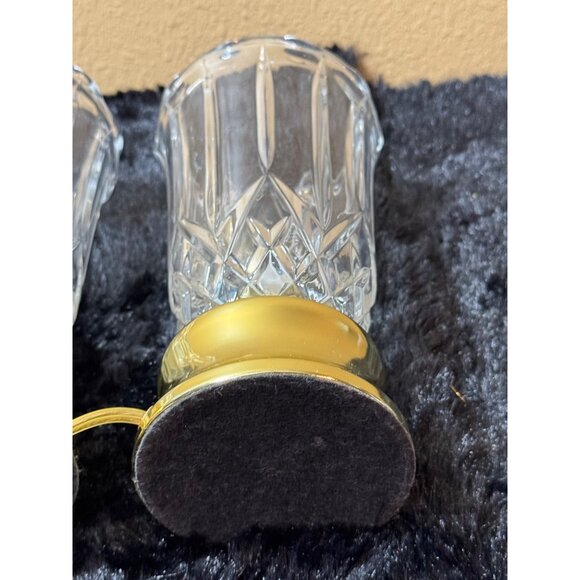 Pair Of Elegant Pressed Crystal & Brass  Regency Style Table Lamps Tested - Picture 6 of 9